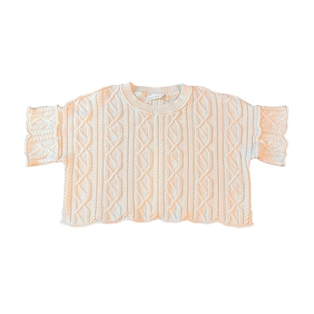 Altered State Women’s Cable Knit Top XS Cropped Boxy